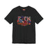 Black unisex T-shirt with bold floral embroidery-style text reading "F*ck Tyrants" in vibrant colors.